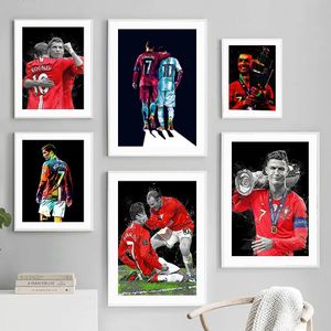 Wall Art Canvas Painting Stelle famose Giocatore di football Amico Graffiti Astratti Nordic Poster e stampe Soggiorno Decorazioni per la casa Immagini per Club Unframe