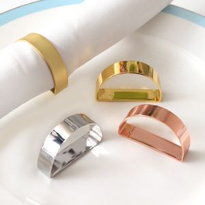Pierścienie na serwetki Pierścień Dashape na serwetki Uchwyt serviette klamra złota sier stół różany wystrój przyjęcia weselny dostawa 2022 SMT17