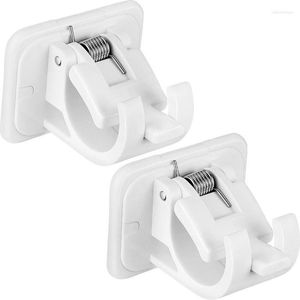 Suportes de haste de cortina de cortina de cortina suportes de janela Autora adesivo Gancho 2pcs Fixação de parede Clipes para hastes