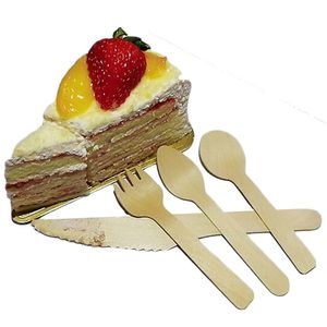 100 pcs mini helado cuchara de madera cubiertas desechables postre de madera pastel de torta de postres occil