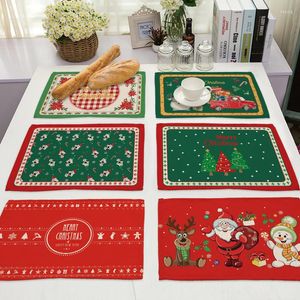 Table Mats Christmas Tree Placemats For Mat Pad Doilies Snowman Home Decor Drink Kitchen Accessories