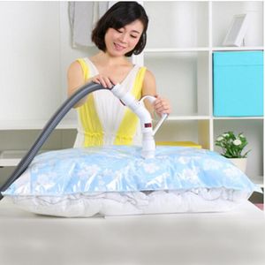 Clothing Storage 4 Sizes Vacuum Clothes Bags Seal Compressed Large Travel Bag Zipper Organizer Space Saver For Blankets