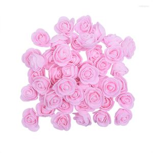 Fiori decorativi 100/200 pezzi 3 cm Mini rosso rosa schiuma artificiale fiore rosa orso matrimonio accessori festa di compleanno confezione regalo decorazioni per la casa