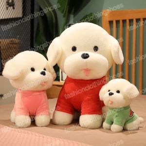 25/35/45cm Kawaii Teddy Dog Giocattoli di peluche Cane animale adorabile Indossa bambole maglione Morbido cuscino imbottito per bambini Decorazioni di compleanno