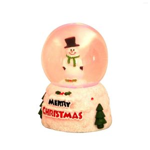 Julekorationer Snöklot Glödande Crystal Ball LED Night Light Santa Snowman Glitter Decor Bord Lampor Gåvor till flicka