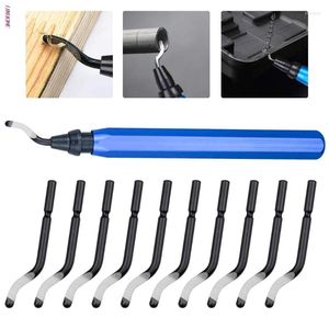 Professional Hand Tool Sets Handle Burr Metal Deburring Remover Cutting With 10pcs Rotary Deburr Blades Removing For Wooden Plastic