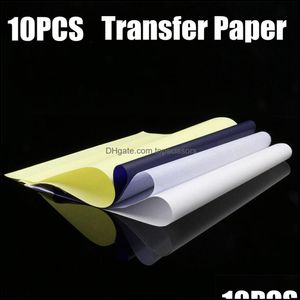 Tatueringsöverföring 10st Spirit Tattoo Transfer Paper A4 Size Tatoo Thermal Stencil Col Copier Supply Drop Delivery 2022 Health Beau DHY0K