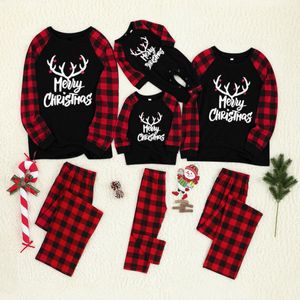 가족 일치 의상 패션 크리스마스 잠옷 세트 크리스마스 성인 어린이 아기 파자마 엘크 사슴 잠자기 221028