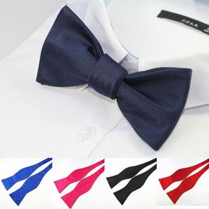 Bow Ties Ricnais Silk Self Tie For Mens Wedding Dress Bowtie Red Black Solid Bowknot Suit Woman Business Party Necktie Accessories