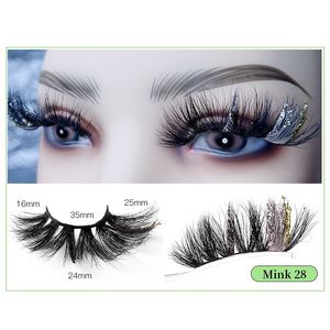 Handmade Reusable Colorful False Eyelashes Curly Crisscross Multilayer Thick Glitter Fake Lashes Extensions Full Strip Lash 14 Models DHL