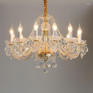 Ljuskronor American Metal Candle Crystal Chandelier Golden vardagsrum sovrum restauranglampa el internet caf￩ dekoration