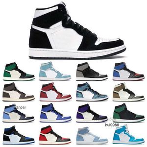 2023 Scarpe da basket originali Jumpman 1s 1 da uomo Turbo Green Hyper Royal UNC Dark Mocha Court Purple Bred Toe Cactus Jack Chicago Obsidian Jordam JERDON