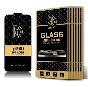 ESD Antistatic Protective Film f￼r iPhone 14 13 12 Mini 11 Pro x XR XS MAX 8 7 6S plus Bildschirmschutz Anti-Schatter-Glas 2,5D mit Einzelhandelspaket