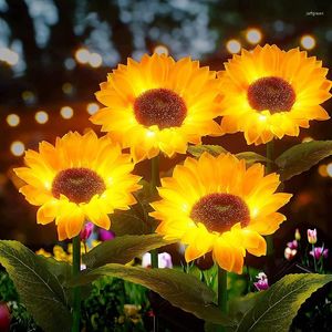 Lampada solare a LED a girasole Illuminazione esterna impermeabile Lanterna da giardino Atmosfera decorativa Lampada da prato a risparmio energetico