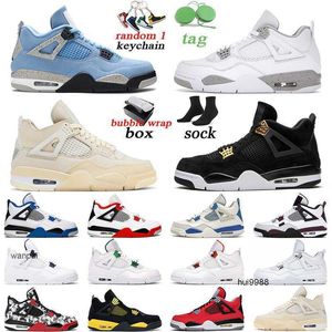 2023 mit Originalverpackung 4 Lizenzgebühren Männer Frauen Basketballschuhe 4S Universität Blau Feuer Rot Schwarz Katze Weiß Oreo Herren Trainer Sport Turnschuhe Jordam JERDON