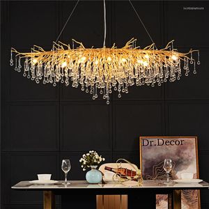 Chandeliers Nordic Luxury Gold Crystal Chandelier LOFT Villa Large Lustre LED For Living Room Restaurant Lighting Luminaire