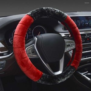 Steering Wheel Covers Universal 37-38cm Diameter Soft Plush Winter Car Cover Interior Accessories Steering-Cover Car-styling