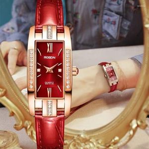 Wristwatches Luxury Women Watches Ladies Square Quartz Green Leather Fashion Female Clock Gifts Montre Femme