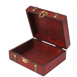 Jewelry Pouches Box Vintage Wooden Handmade With Mini Metal Lock Store Treasures Pearl Display Stand