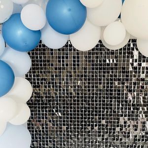 Party Decoration 18 PCS Sequin Panels Background Decor Birthday Wedding Use Shimmer Wall Backdrop For