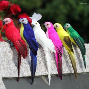 Dekoratif figürinler 25cm / 35cm simülasyon papağan yaratıcı tüy çim figürin süsleme hayvan kuşu dış bahçe partisi pervane dekorasyon
