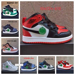 Jumpman 1 scarpe da basket per bambini Boy Girl ragazzi giovani studenti sneakers bambino grande Junior bambino 1s Medium Olive Gym Red Travis sport air shoe