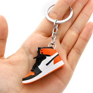 Keychains Lanyards Emation 3D Mini Basketball Shoes Three Nsional Model Keychain Sneakers Par Souvenir Mobiltelefon Nyckel Pendant D BA 5KIU