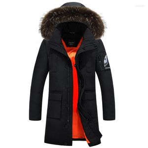 Herren-Daunen- und Damen-Freizeit-Winter-dicke warme Pelzmütze, abnehmbare lange Jugendjacke, große Größe 5XL