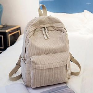 Backpack Fashion Corduroy Women Backpacks For Teenager Girls Student School Bag Striped Female Shoulder Travel Bags