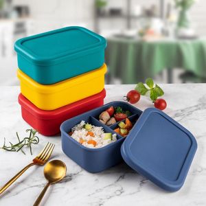 Set di stoviglie Contenitori per bambini in silicone Contenitori di cottura sicuri per forno con coperchi Microonde e congelatore ermetici resistenti alle perdite