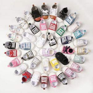 Första vandrare babyskor pojke tjej stjärna flash canvas sneakers multicolor anti-halk sula född spädbarn småbarn casual spjälsäng