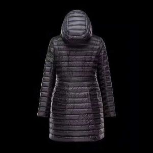 여자 다운 파카스 디자이너 Long Down Jackets 프랑스 브랜드 레이스 업 겨울 재킷 자수 편지 완장 얇고 가벼운 115