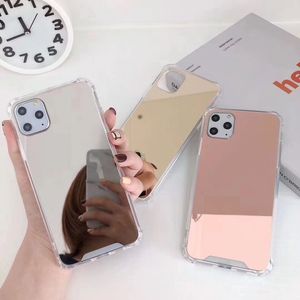 Makeup Mirror Luxury Golden Protective Cases For iPhone 14 13 12 11 Pro XS Max XR 8 7 6 Plus Cellphone Case Shockproof Back Cover