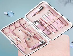Ferramentas de ferramenta de manicure de pedicure rosa conjunto de unhas de unhas de unhas para meninas acne agulha trimmer sobrancelha tesoura Tool3086495