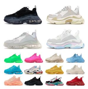 Triple S Scarpe da corsa Paris Womens Mens Daddy Shoes All Black White Green Pink Red Luxurys Designers Flat Crystal Bottom Sneakers schuhe Chunky Style