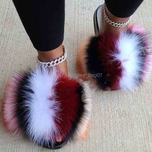 Hausschuhe Fluffy Sliders Damen Paar Schuhe Slides Mujer Sandalen Furry Slippers Four Seasons Fury Zapatillas Casa Elegant Lady Luxury 111122H