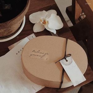 Gift Wrap Korean Oval Kraft Paper Box Candy DIY Packaging For Wedding Gifts
