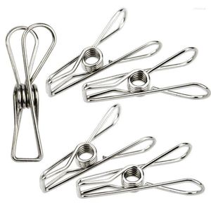 Kleidung Lagerung 50/100 Stücke Mehrzweck Edelstahl Clips Schellen Handtuch Socken Kleidung Clip Pins Pegs Halter Party Decor