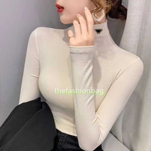 23Womens Knits Tees High Neck Turtleneck Designer Woman Sweater Blouse Shirts Womens Tops Lady Slim Jumpers S-3XL