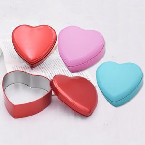 Present Wrap Valentine's Day Macron Heart-Shaped Box Earring Ring smycken förvaring Party Candy Chocolate Flower Packaging Boxar