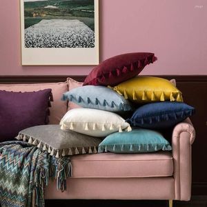 Pillow Soft Velvet Throws Pillowcases Decoration S Covers Square With Tassel For Sofa Bed Car Home Wedding Throw