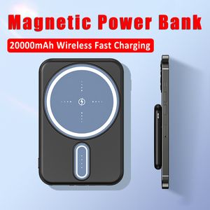 20000 mAh Magicic Power Bank Mini przenośna duża ładowarka bezprzewodowa szybka bateria zewnętrzna do iPhone12 13