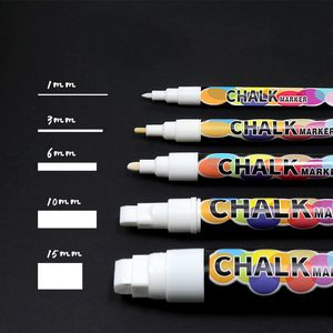 Fountain Penns 5pcslot White Liquid Liquid Chalk Marker Pens Free Free Erasable Marker For Blackboard Billboard1361015mm Supplies scolaires 221028