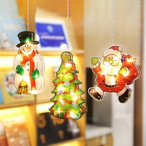 Decoraciones navideñas Luces Año Ventana Pegatinas Colgando Hogar LED Ventosa Linternas pequeñas