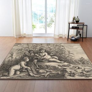 Carpets Vintage Style Carpet Personality Fashion Home Tatami Rugs Nordic Creative Printed For Living Room Table Tapis Salon