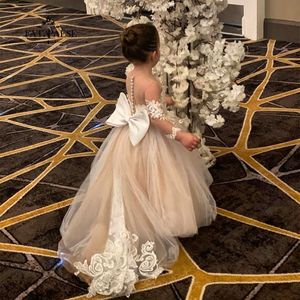 Hızlı Teslimat Noel Çiçek Kız Elbise Çocuk Çocuklar için İlk Komünyon Prenses Elbise Balo Düğün Parti
