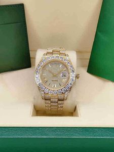 MENS Titta på Shinning Diamond Iced Out Watches 43mm full rostfritt stål män automatisk rörelse mekanisk armbandsur av hög kvalitet sport l7tf