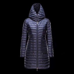 여자 다운 파카스 디자이너 Long Down Jackets 프랑스 브랜드 레이스 업 후드 겨울 재킷 자수 편지 완장 얇고 가벼운 870