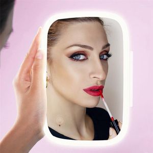 Mirrors Car Sunshade Clip-on LED Makeup Mirror ABS Dimmable Cosmetic USB Circle Light Low Power Consumption Automotive Accessory