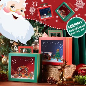 Opakowanie prezentów 1PCS Clean Window Box Santa Claus Pakiet Candy Cookies Kids Rok Party Favors Xmas Navidad Dekoracja